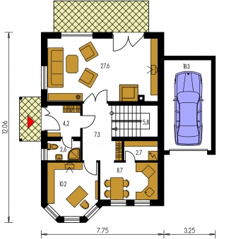 Floor plan of ground floor - KLASSIK 129